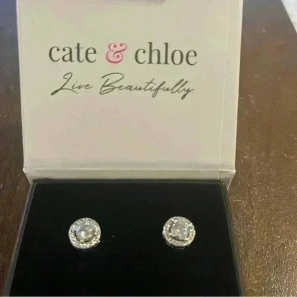 Cate & Chloe Ariel white gold and cubic zirconia earrings CCEB1575CZBX - Picture 4 of 7